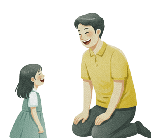 Happy Father and daughter