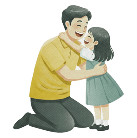 Happy Father and daughter